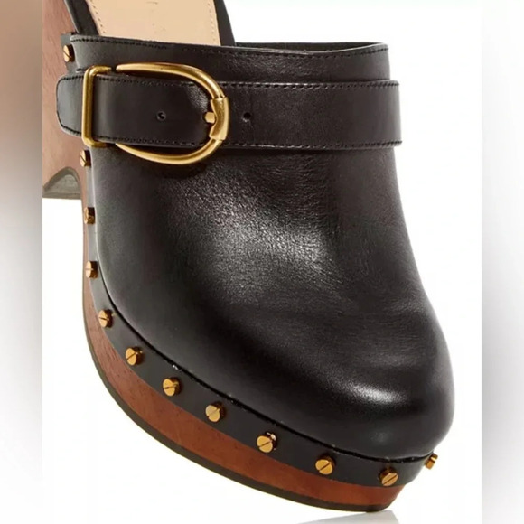 NIB Veronica Beard Hendrix Buckled Clogs Size 9.5 Black - Picture 2 of 13